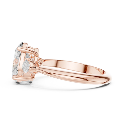 Portia Elegant Oval Diamond Three-Stone Ring