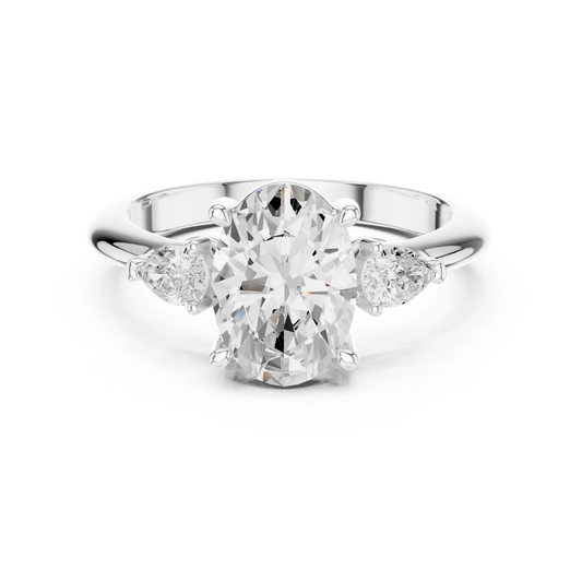 Portia Elegant Oval Diamond Three-Stone Ring