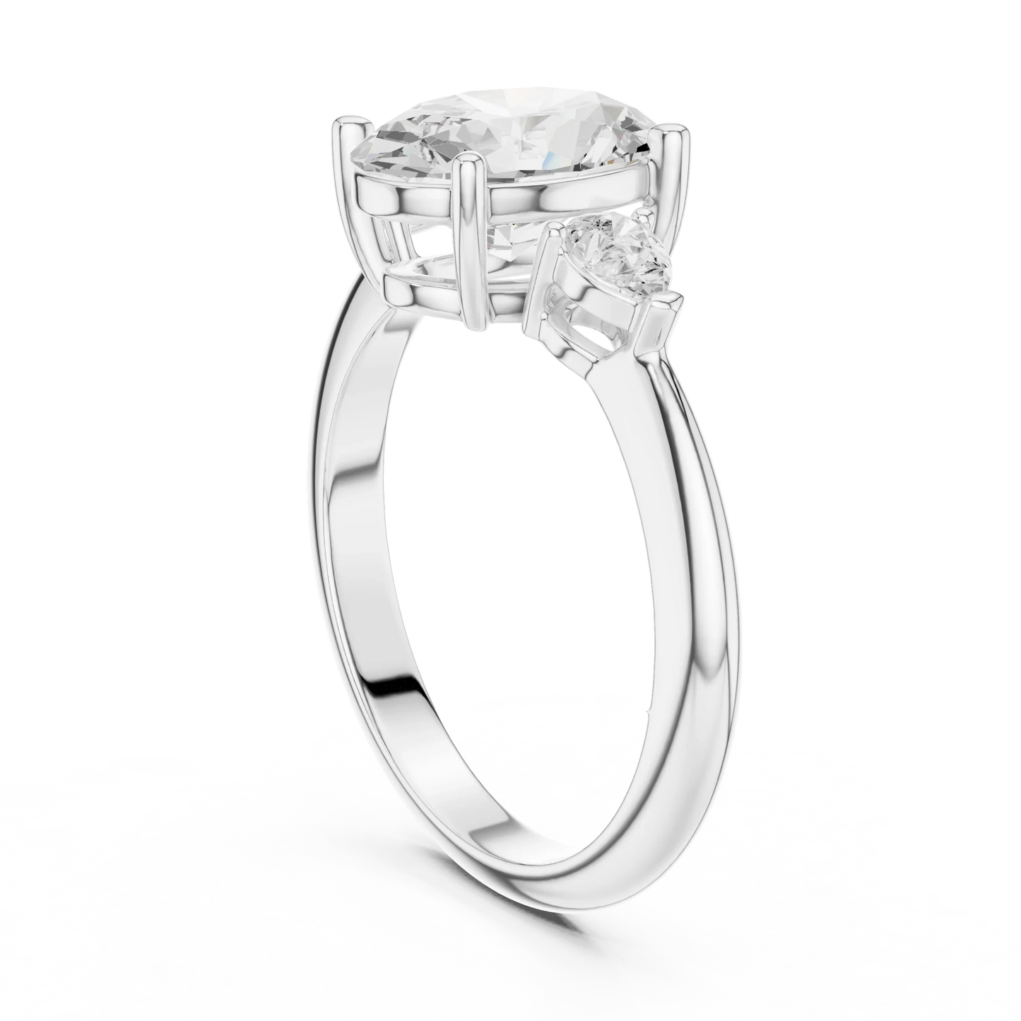 Portia Elegant Oval Diamond Three-Stone Ring