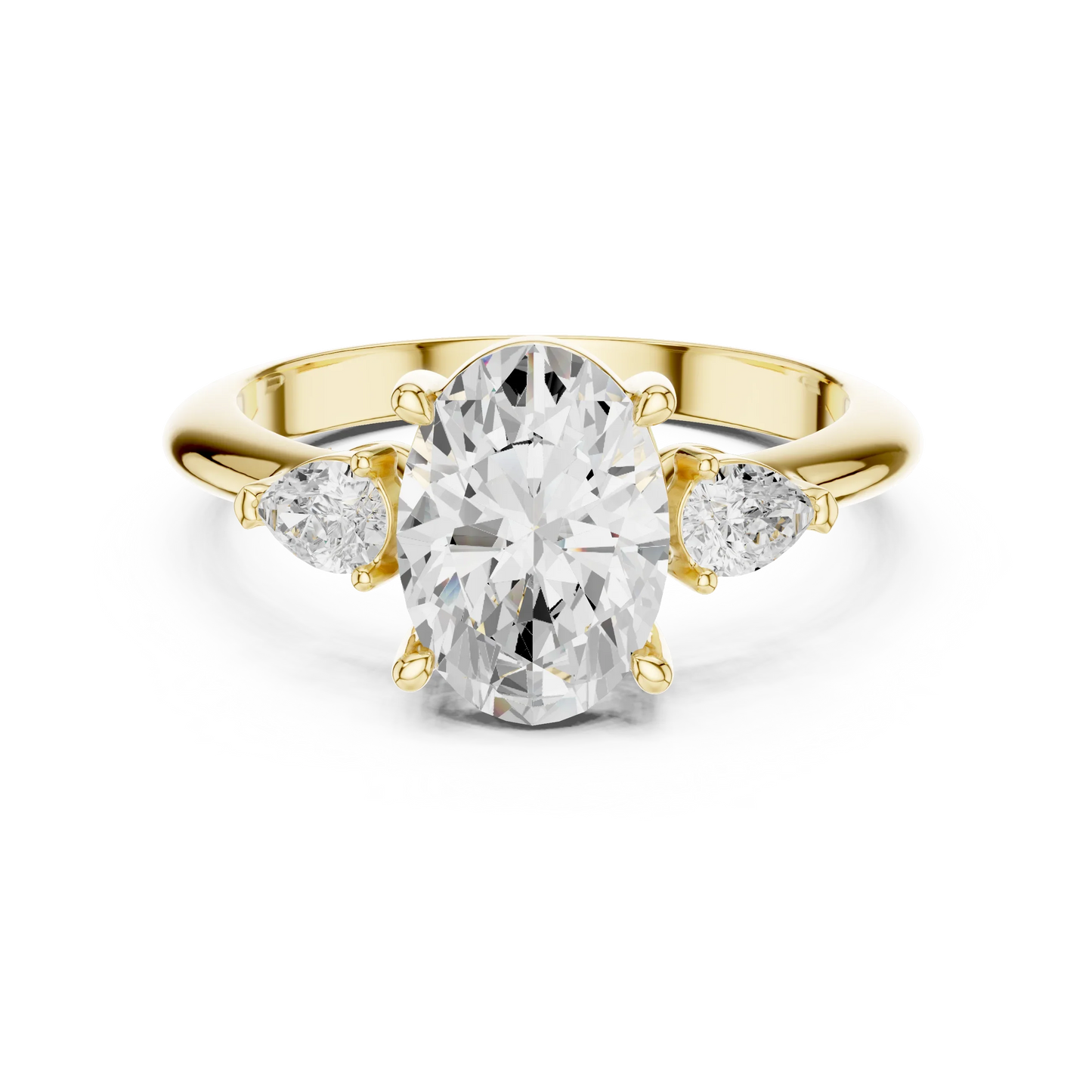 Portia Elegant Oval Diamond Three-Stone Ring