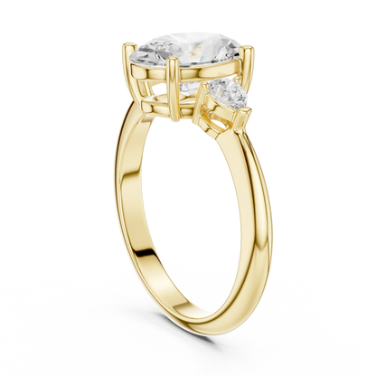 Portia Elegant Oval Diamond Three-Stone Ring
