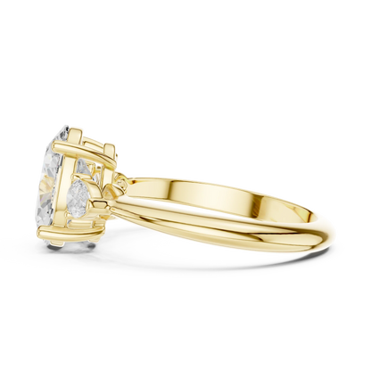 Portia Elegant Oval Diamond Three-Stone Ring