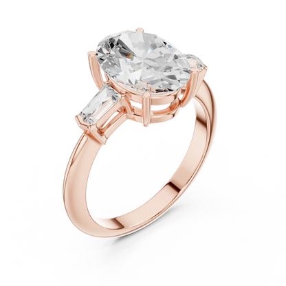 Sorrento Oval Diamond Three-Stone Ring