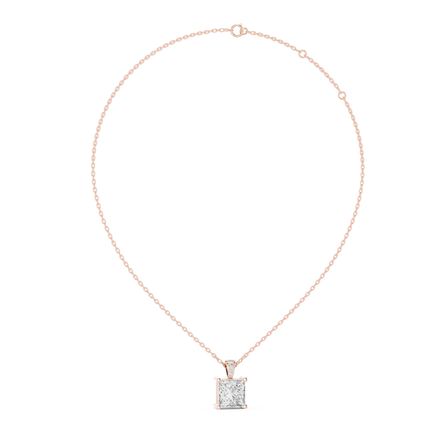 Princess-Cut Diamond Solitaire Pendant
