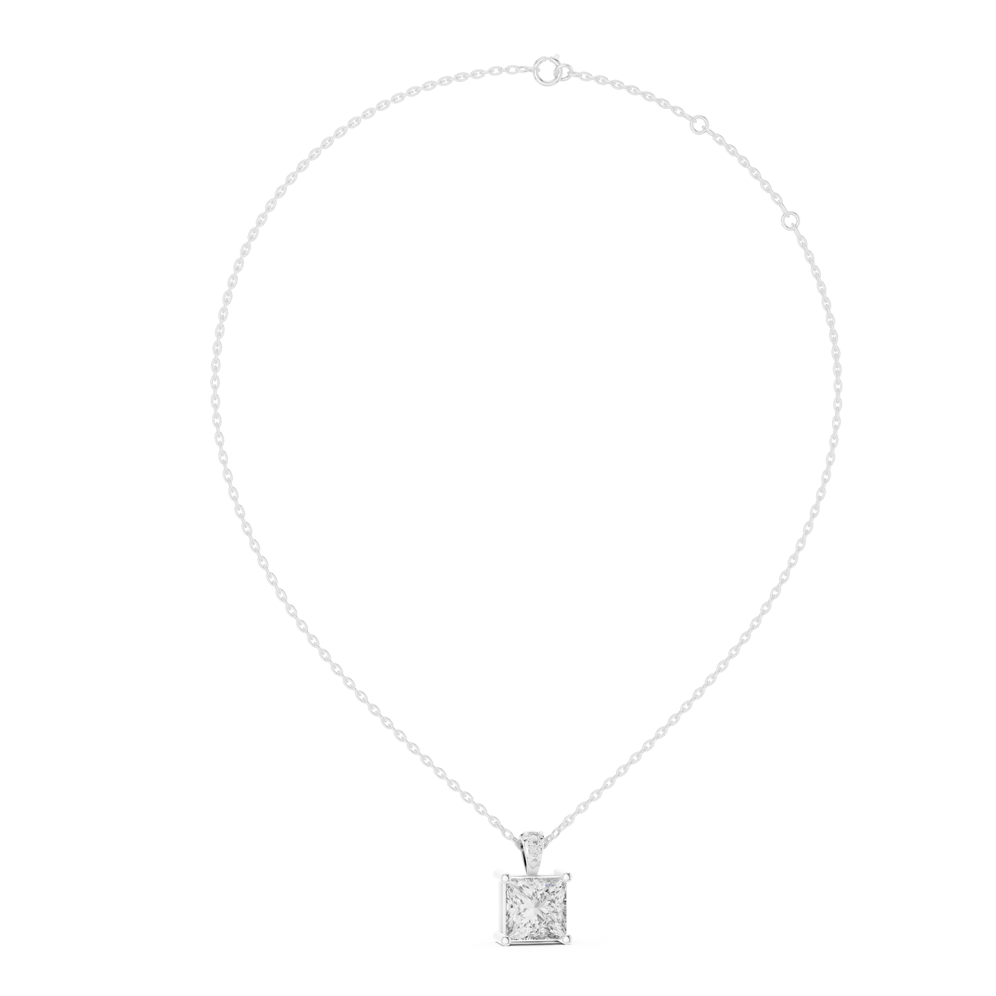 Princess-Cut Diamond Solitaire Pendant