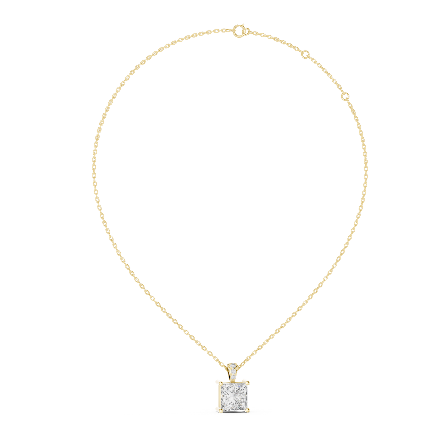 Princess-Cut Diamond Solitaire Pendant