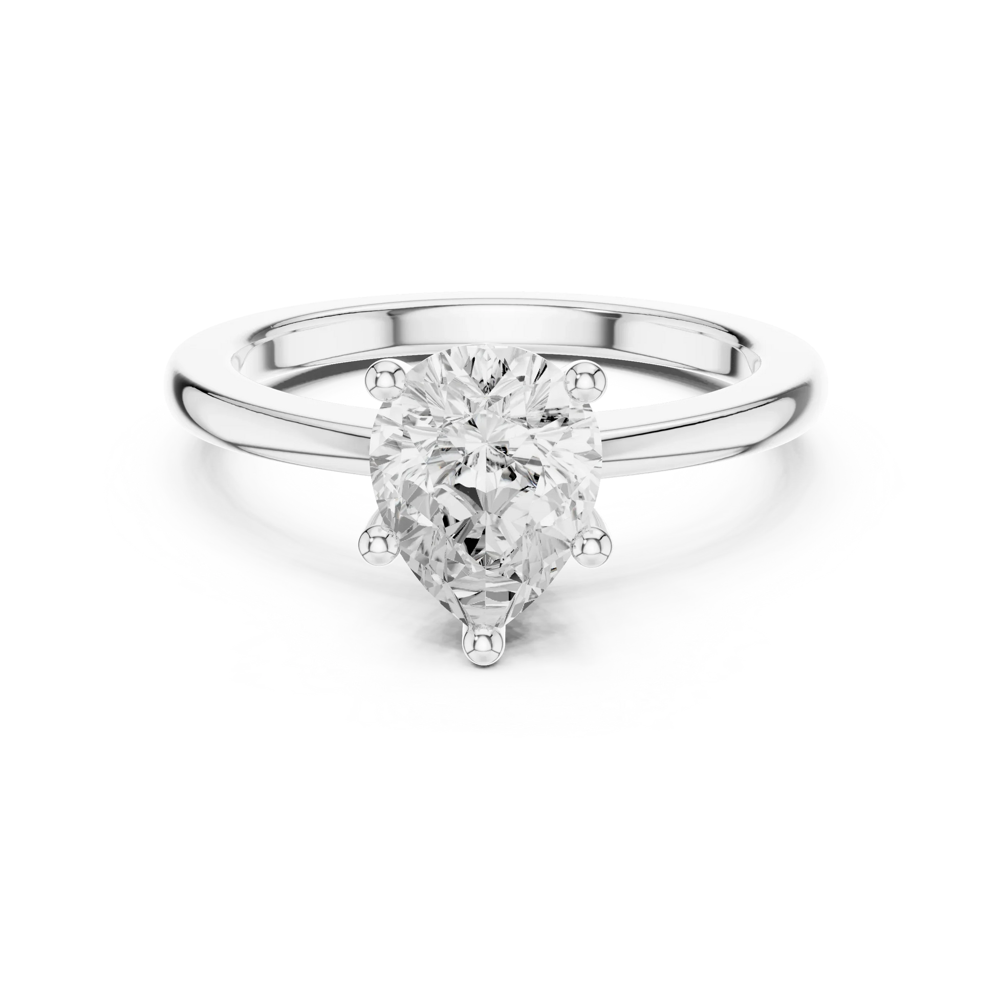 Pear Elegance Solitaire Diamond Ring in White Gold with Pear Cut Diamond