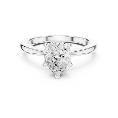 Pear Elegance Solitaire Diamond Ring in White Gold with Pear Cut Diamond
