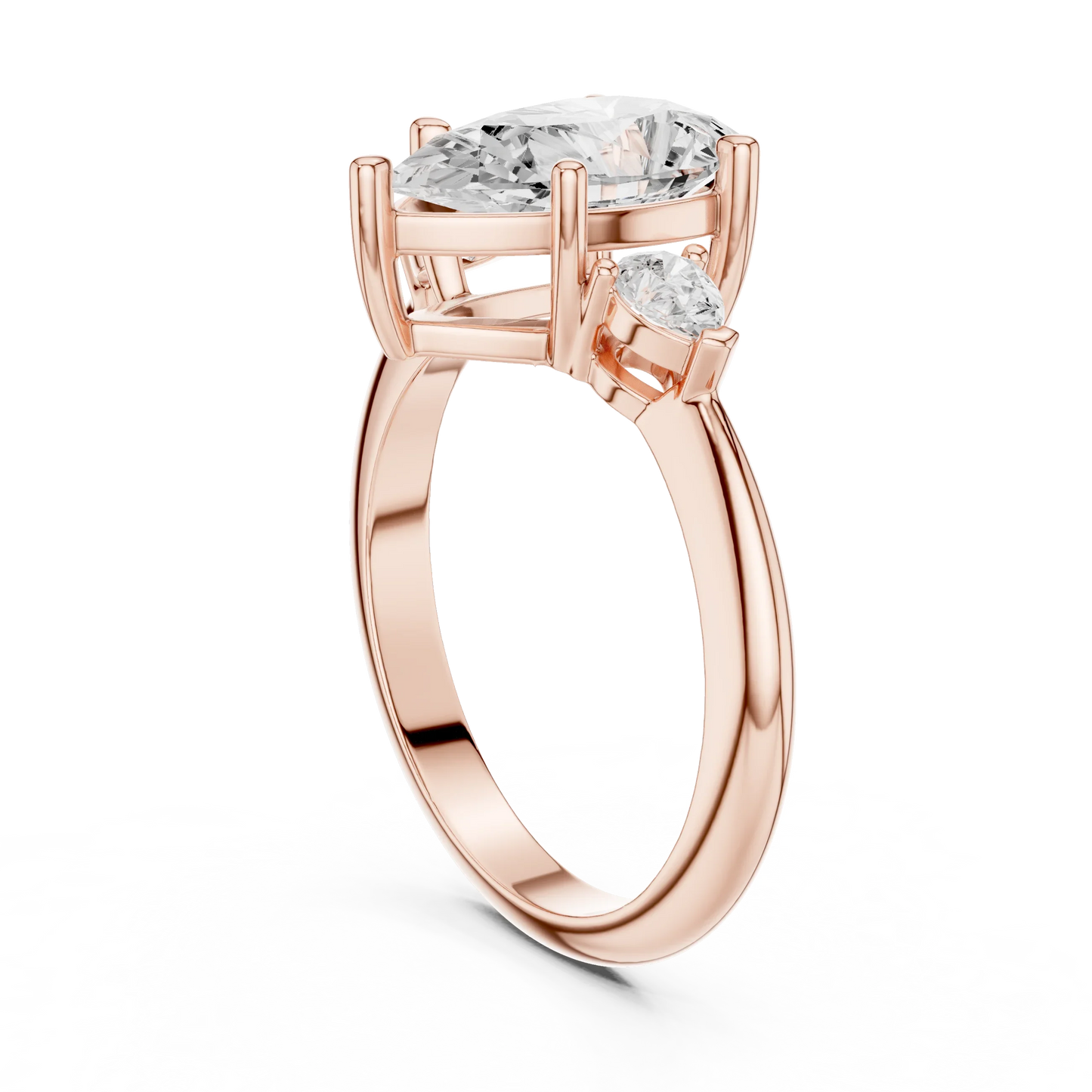 Isla Graceful Pear Diamond Three-Stone Ring