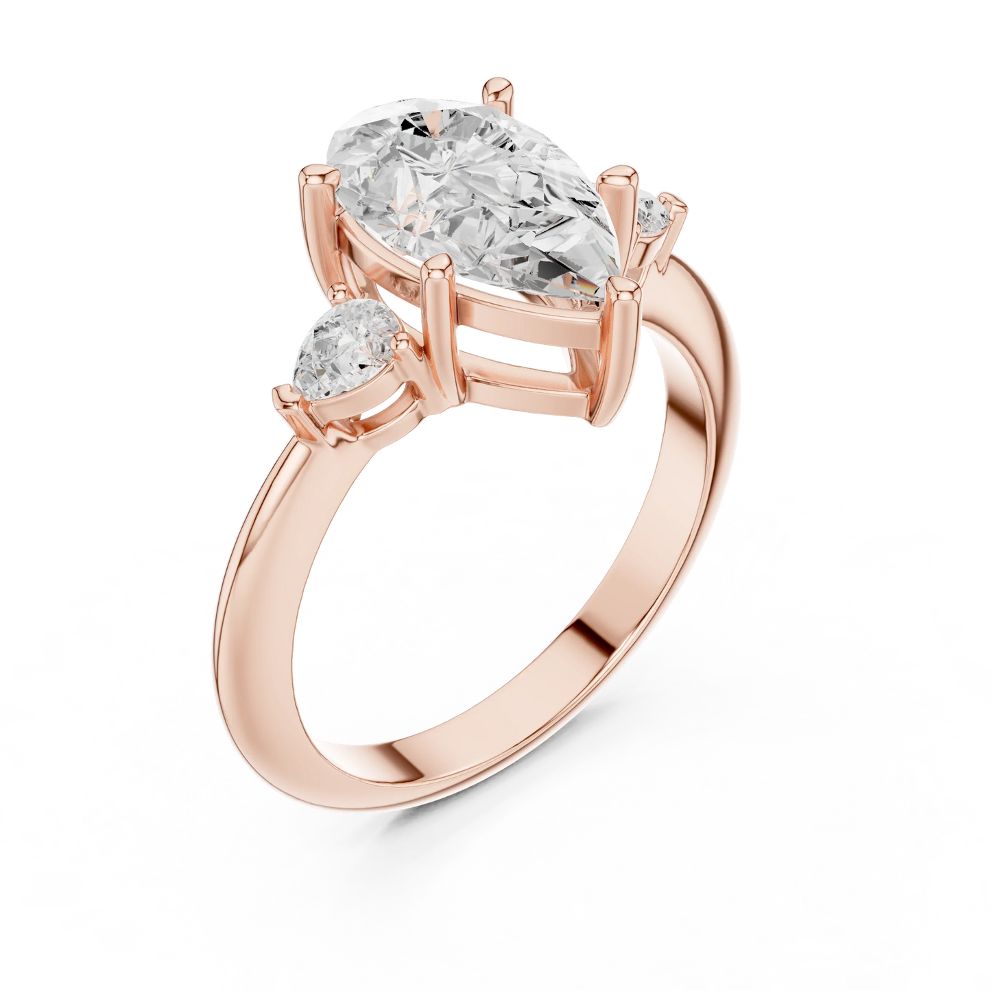 Isla Graceful Pear Diamond Three-Stone Ring