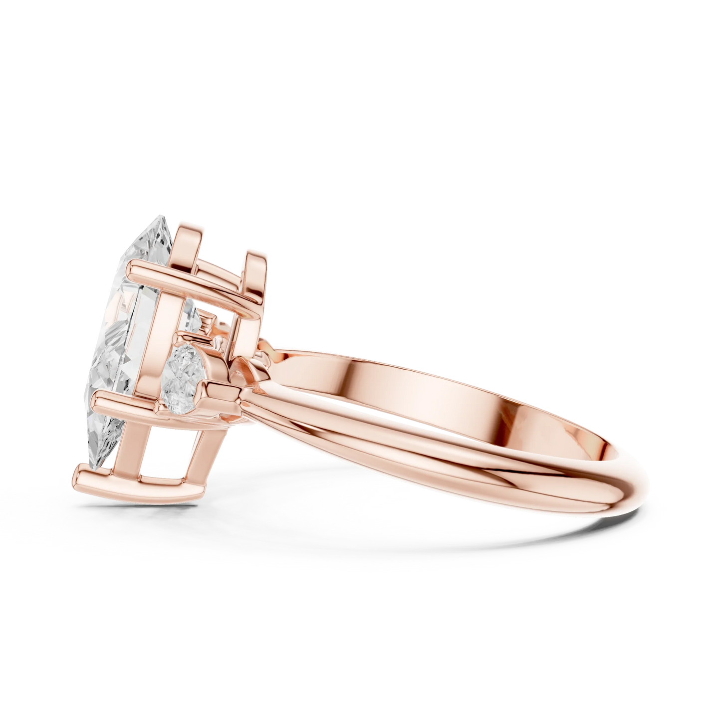 Isla Graceful Pear Diamond Three-Stone Ring