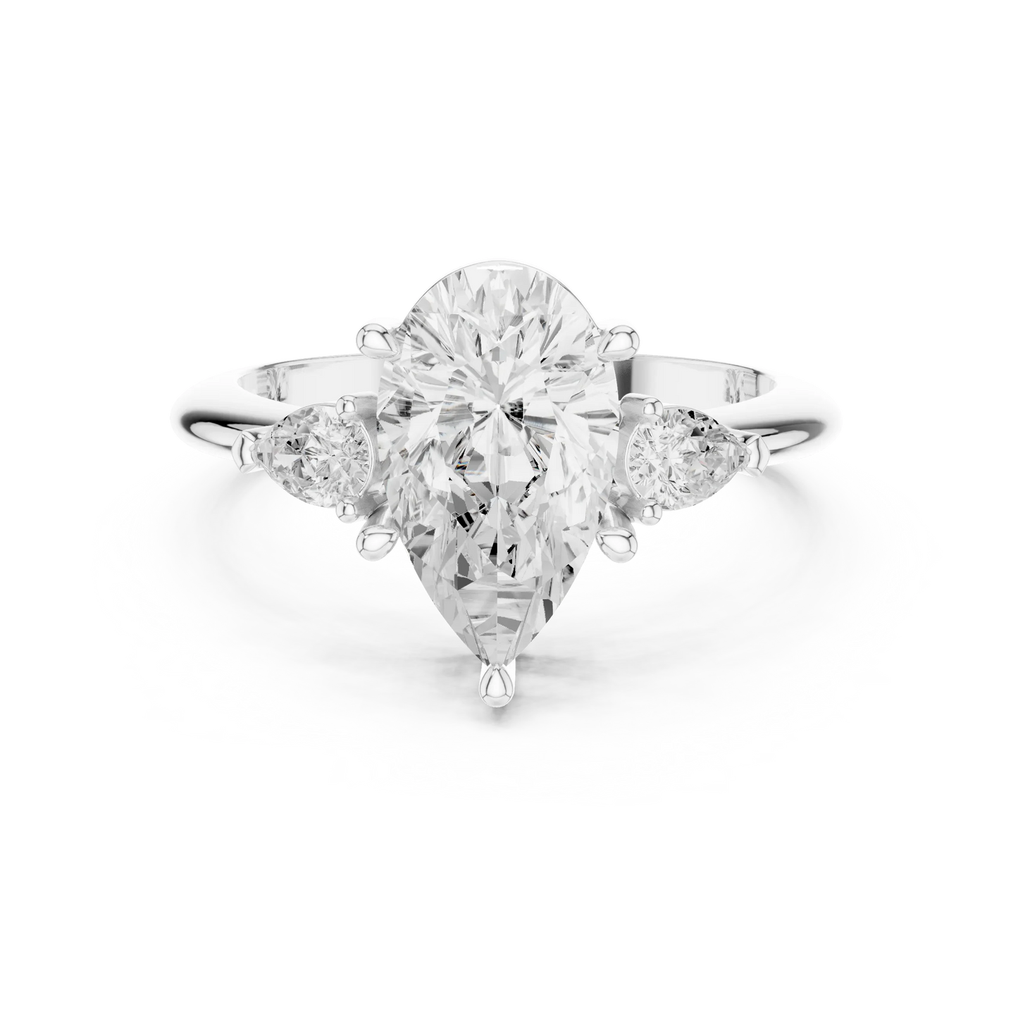 Isla Graceful Pear Diamond Three-Stone Ring