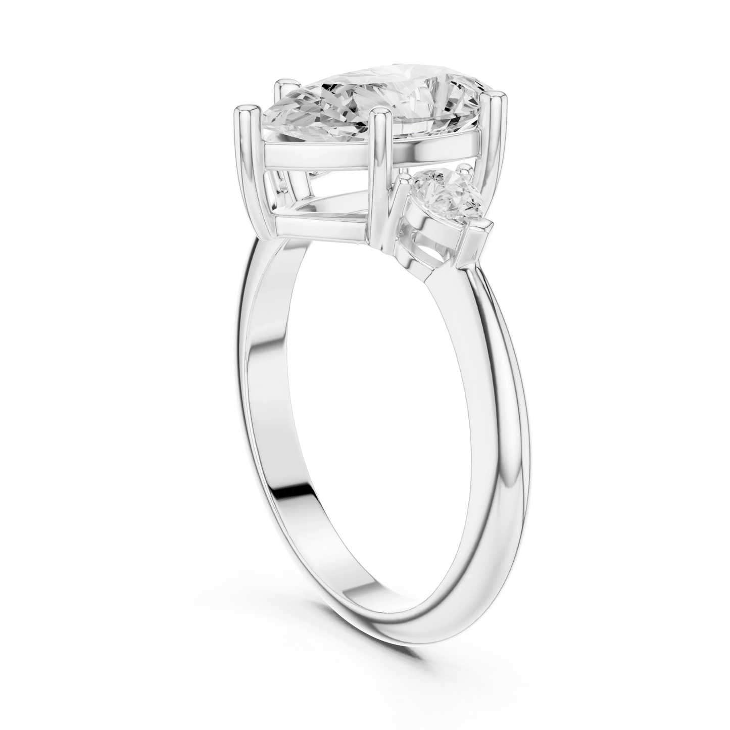 Isla Graceful Pear Diamond Three-Stone Ring