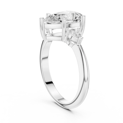 Isla Graceful Pear Diamond Three-Stone Ring