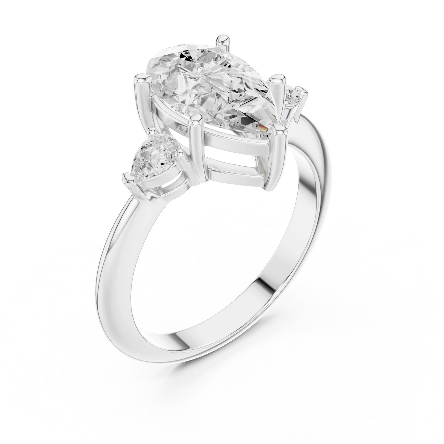 Isla Graceful Pear Diamond Three-Stone Ring