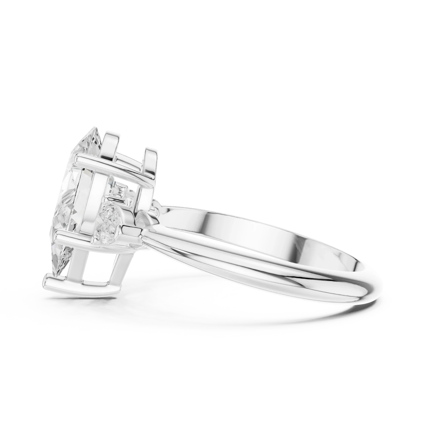 Isla Graceful Pear Diamond Three-Stone Ring