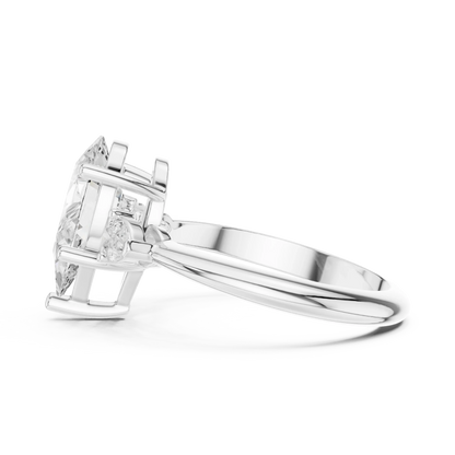 Isla Graceful Pear Diamond Three-Stone Ring