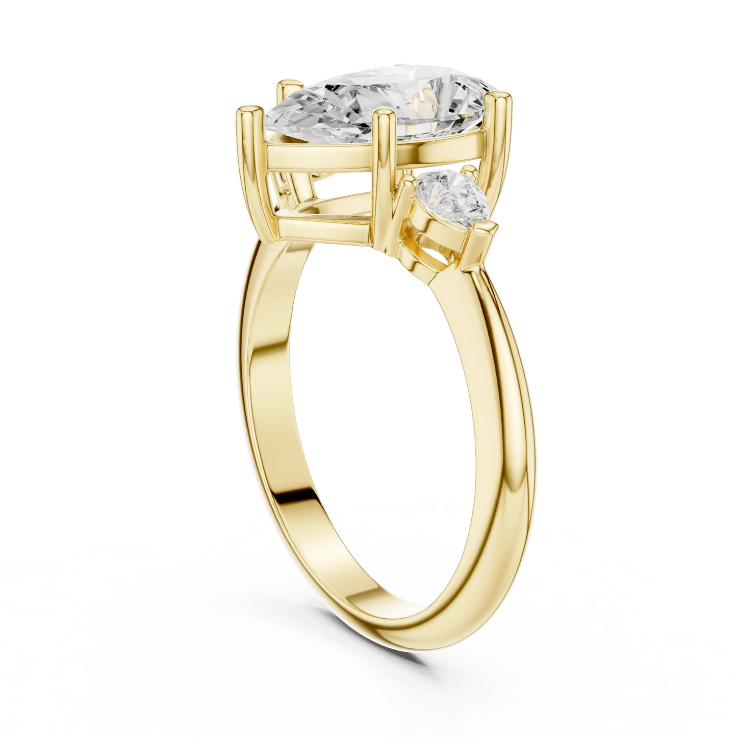 Isla Graceful Pear Diamond Three-Stone Ring