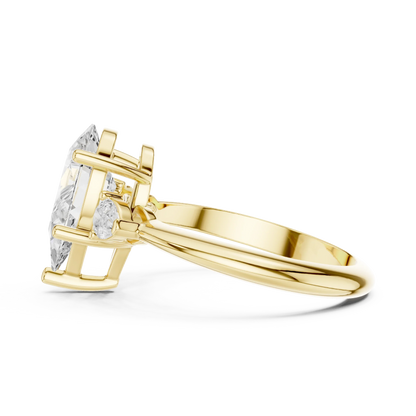 Isla Graceful Pear Diamond Three-Stone Ring