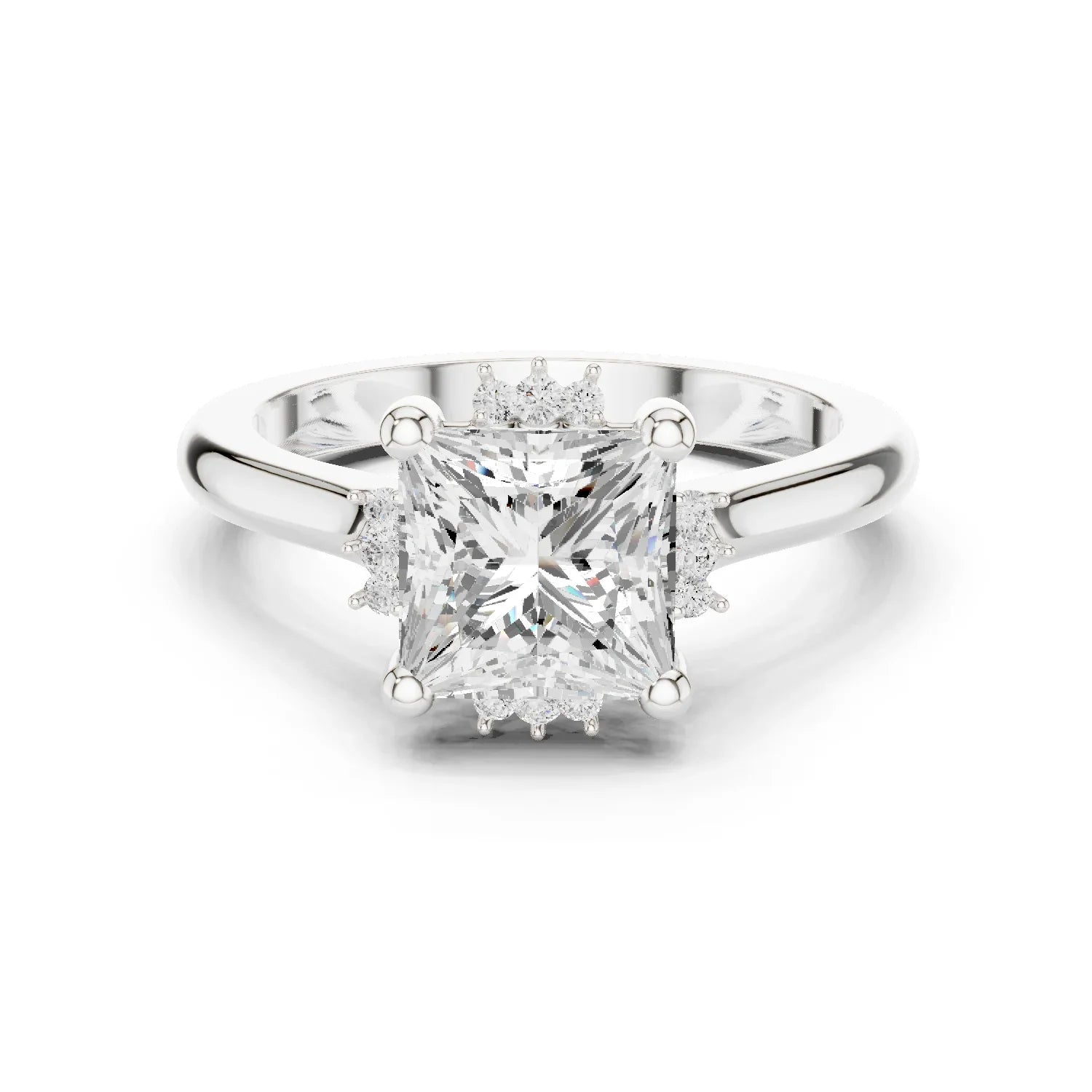 Princess cluster ring in white gold with lab-grown diamond 鈥?Australia