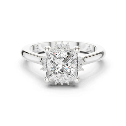 Princess cluster ring in white gold with lab-grown diamond 鈥?Australia