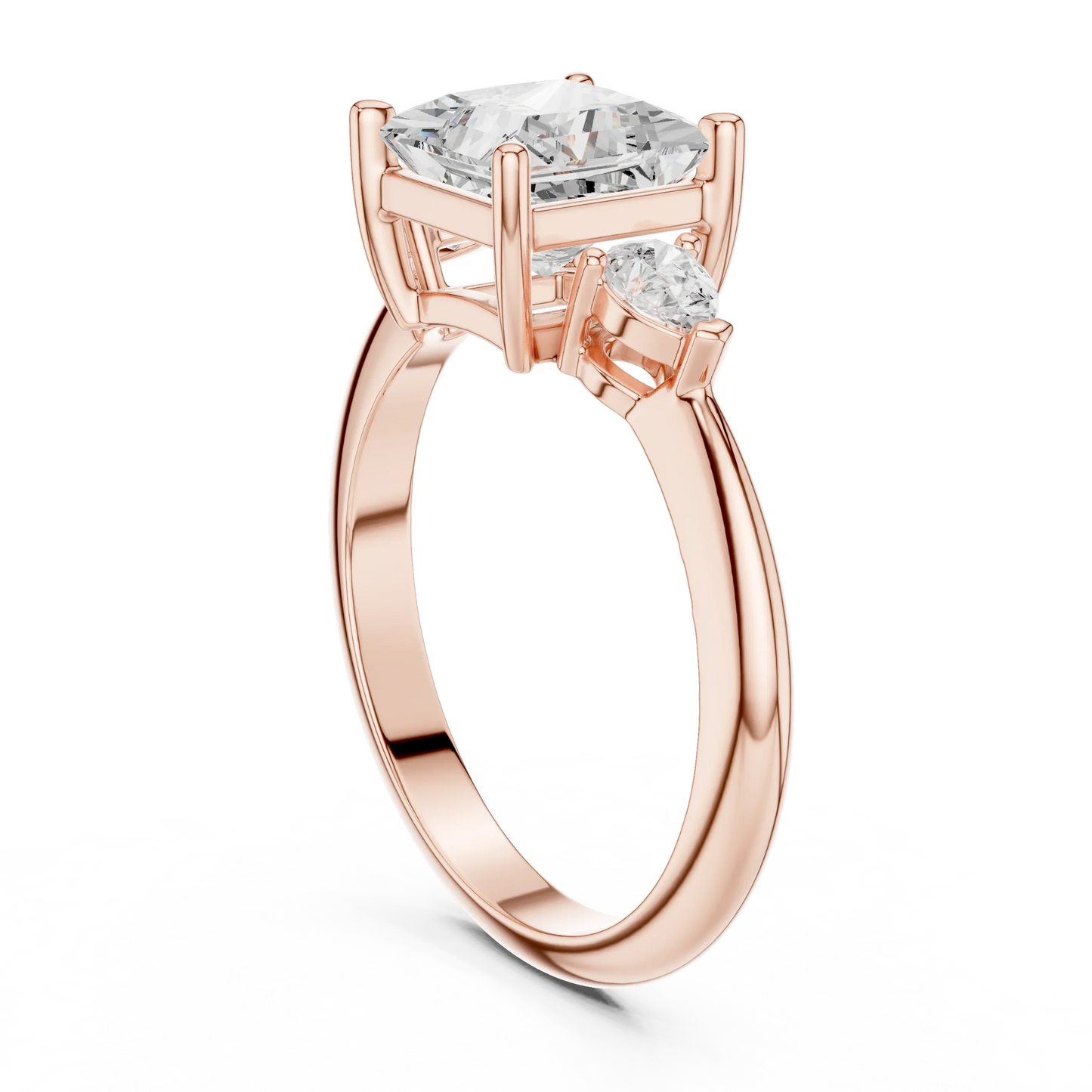 Royale Elegant Princess Diamond Three-Stone Ring