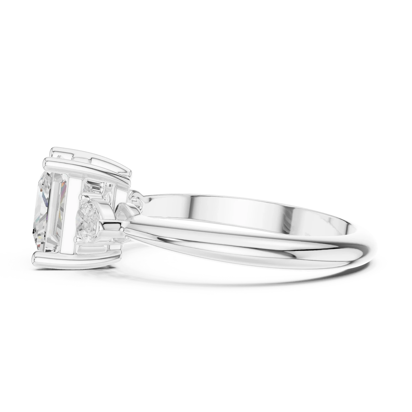 Royale Elegant Princess Diamond Three-Stone Ring