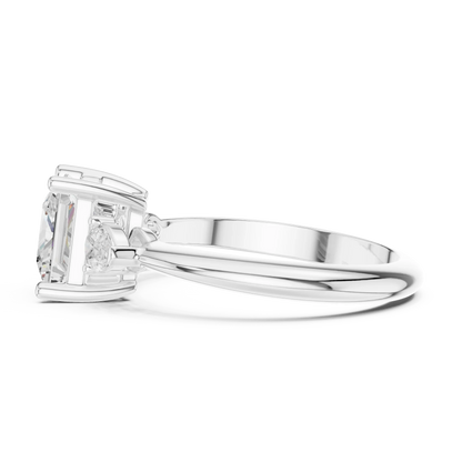 Royale Elegant Princess Diamond Three-Stone Ring