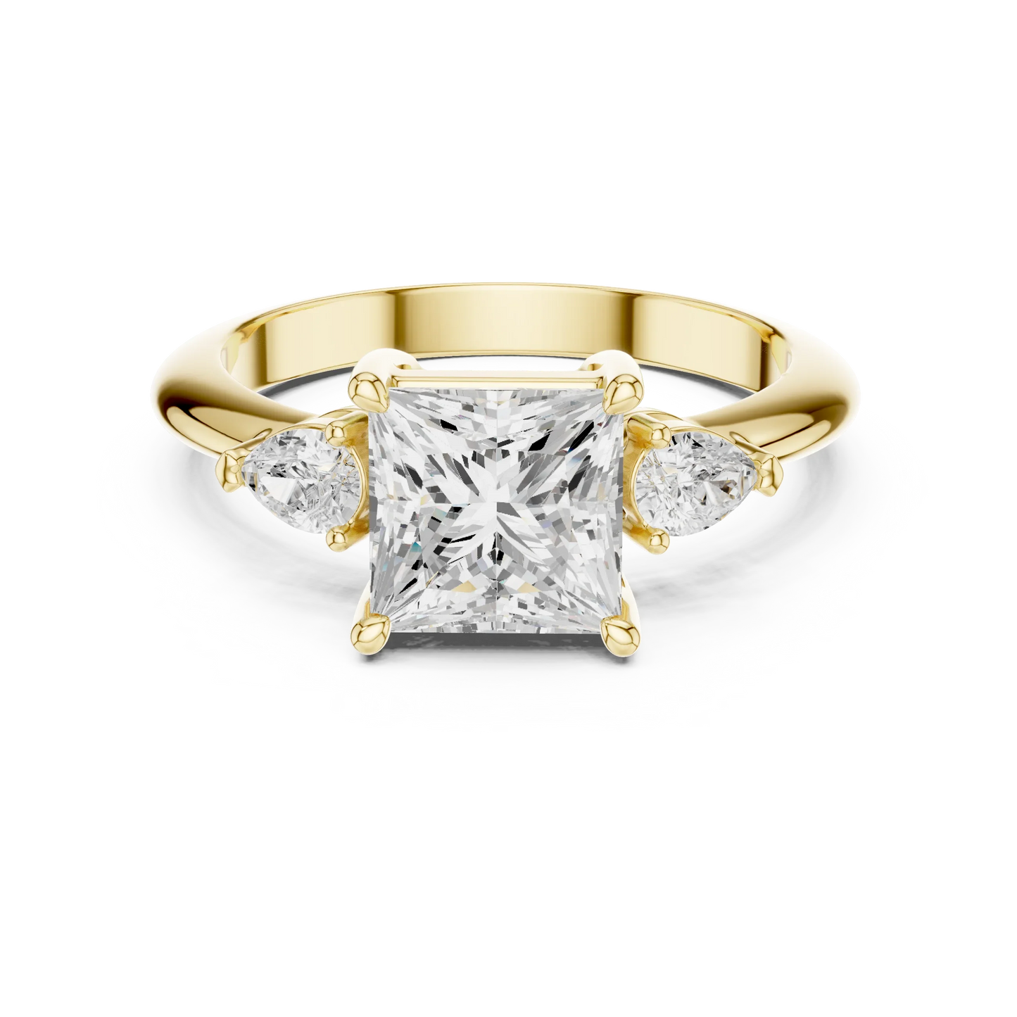 Royale Elegant Princess Diamond Three-Stone Ring