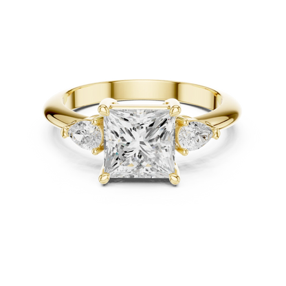 Royale Elegant Princess Diamond Three-Stone Ring