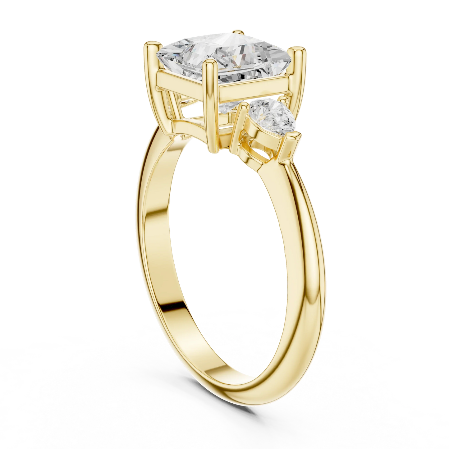 Royale Elegant Princess Diamond Three-Stone Ring
