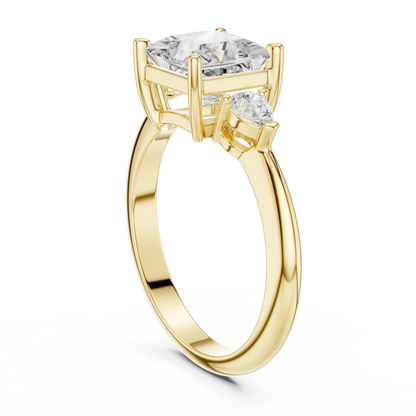 Royale Elegant Princess Diamond Three-Stone Ring