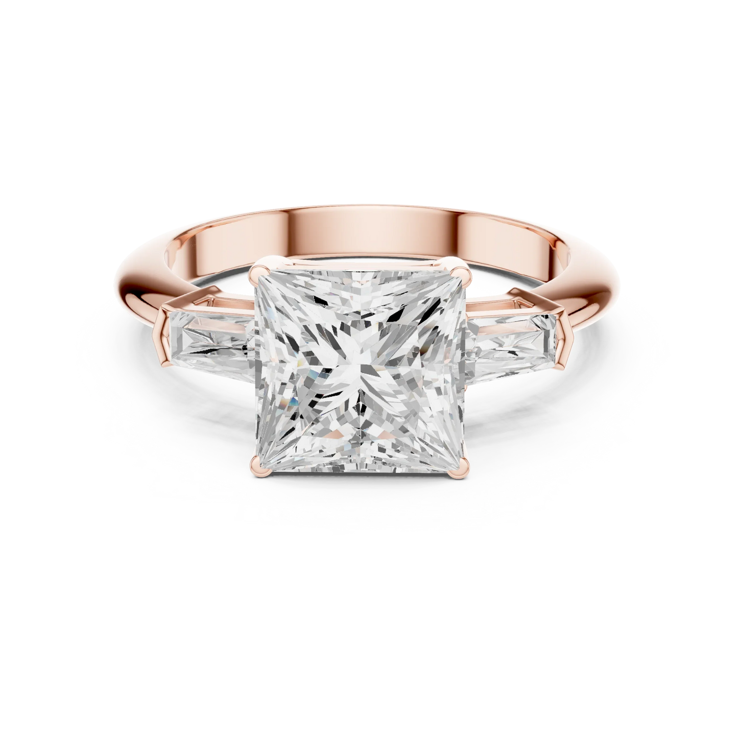 Empress Princess Diamond Three-Stone Ring