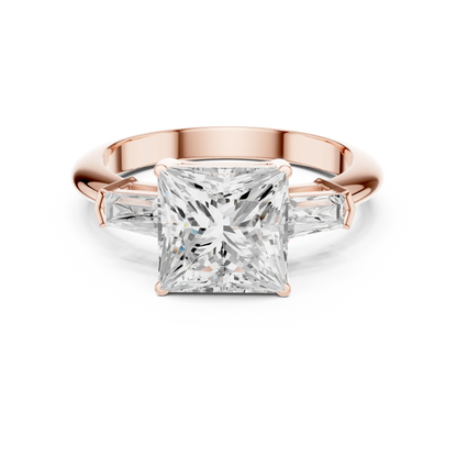 Empress Princess Diamond Three-Stone Ring