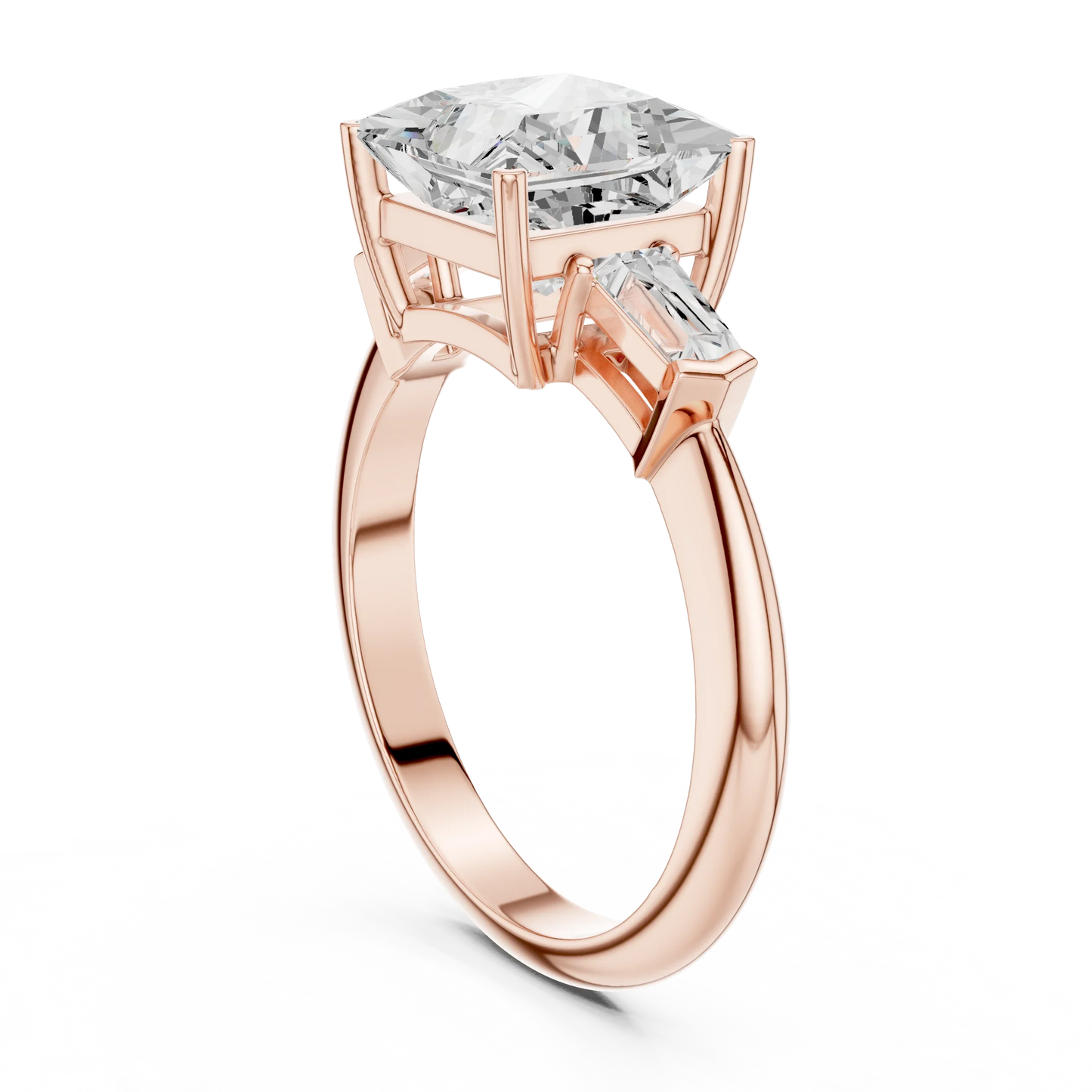 Empress Princess Diamond Three-Stone Ring
