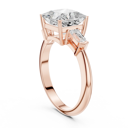 Empress Princess Diamond Three-Stone Ring