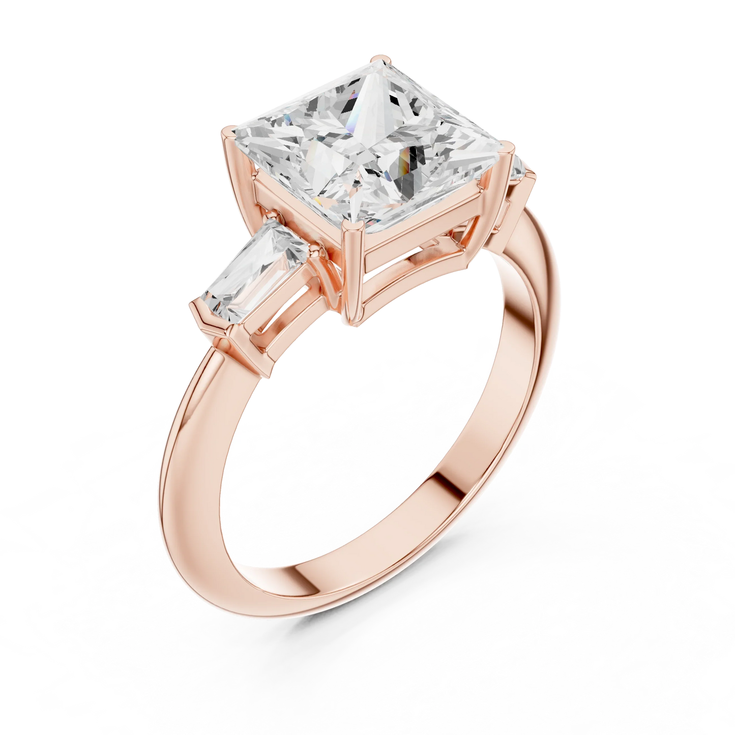 Empress Princess Diamond Three-Stone Ring