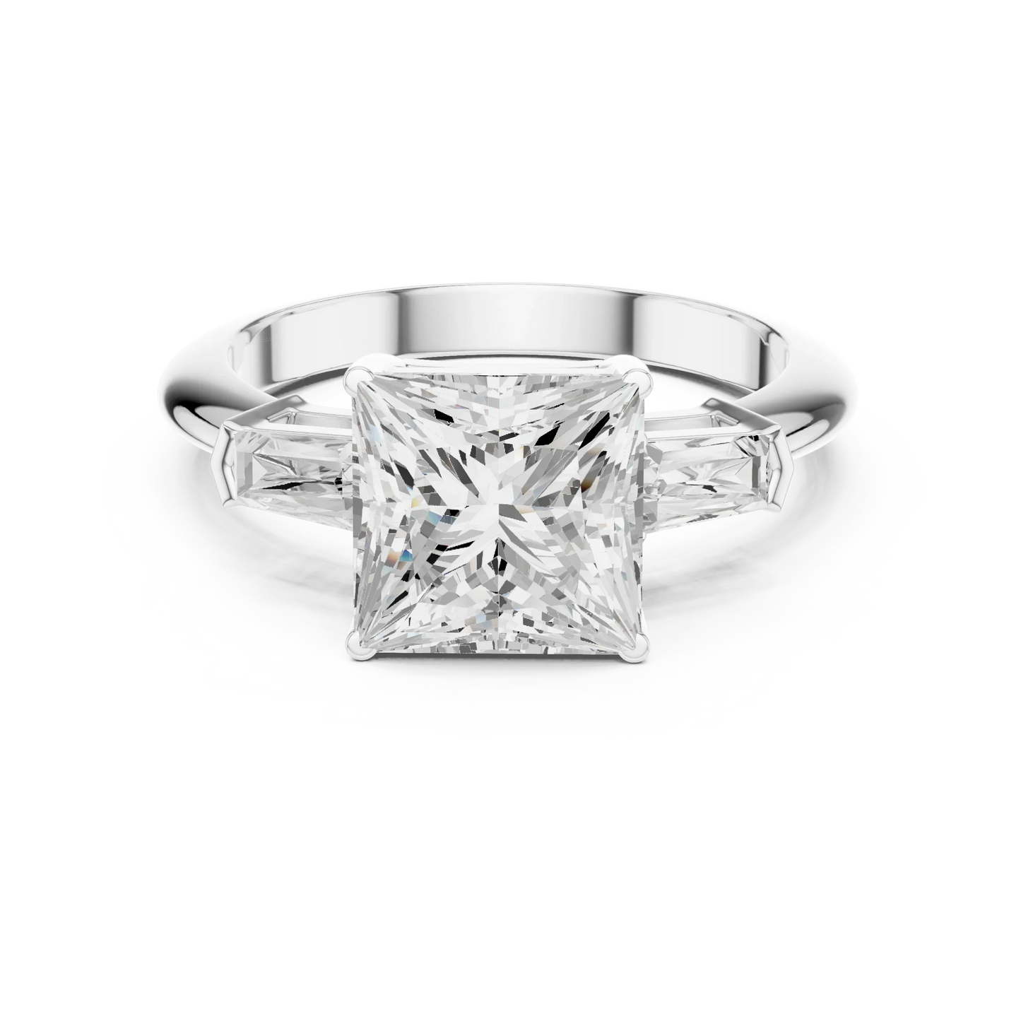Empress Princess Diamond Three-Stone Ring