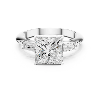Empress Princess Diamond Three-Stone Ring
