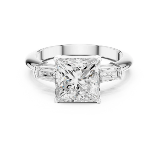 Empress Princess Diamond Three-Stone Ring