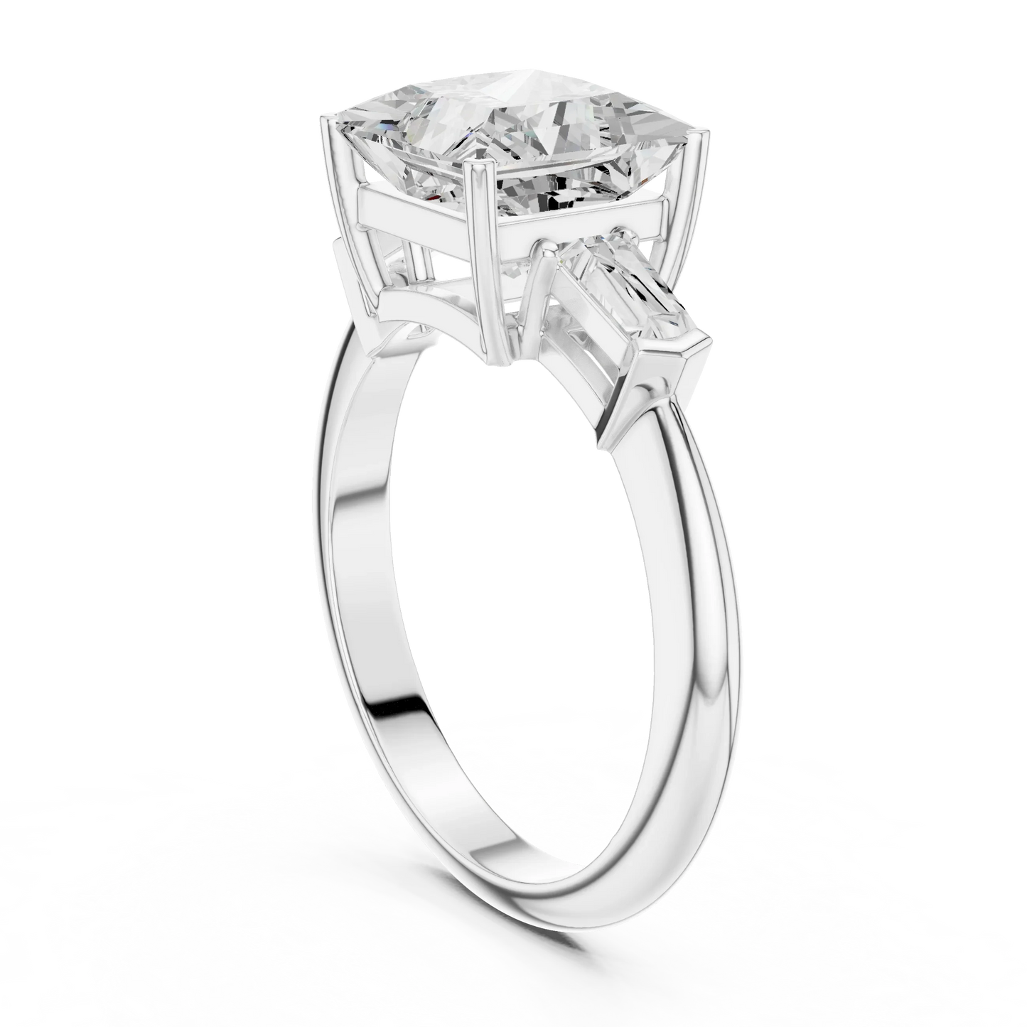 Empress Princess Diamond Three-Stone Ring