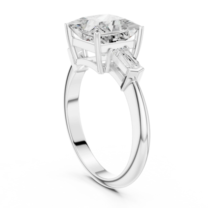 Empress Princess Diamond Three-Stone Ring