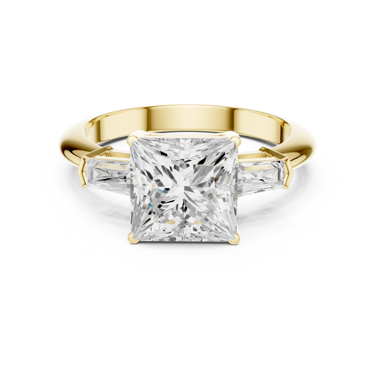 Empress Princess Diamond Three-Stone Ring