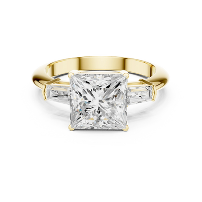 Empress Princess Diamond Three-Stone Ring