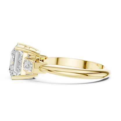 Empress Princess Diamond Three-Stone Ring
