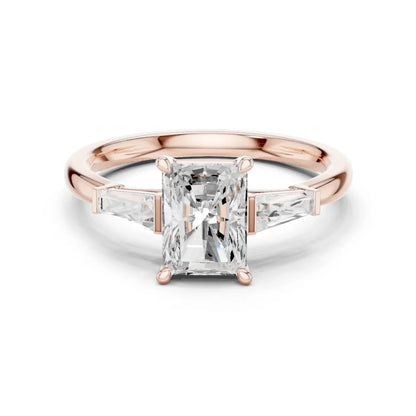 Radiant Three Stone Ring