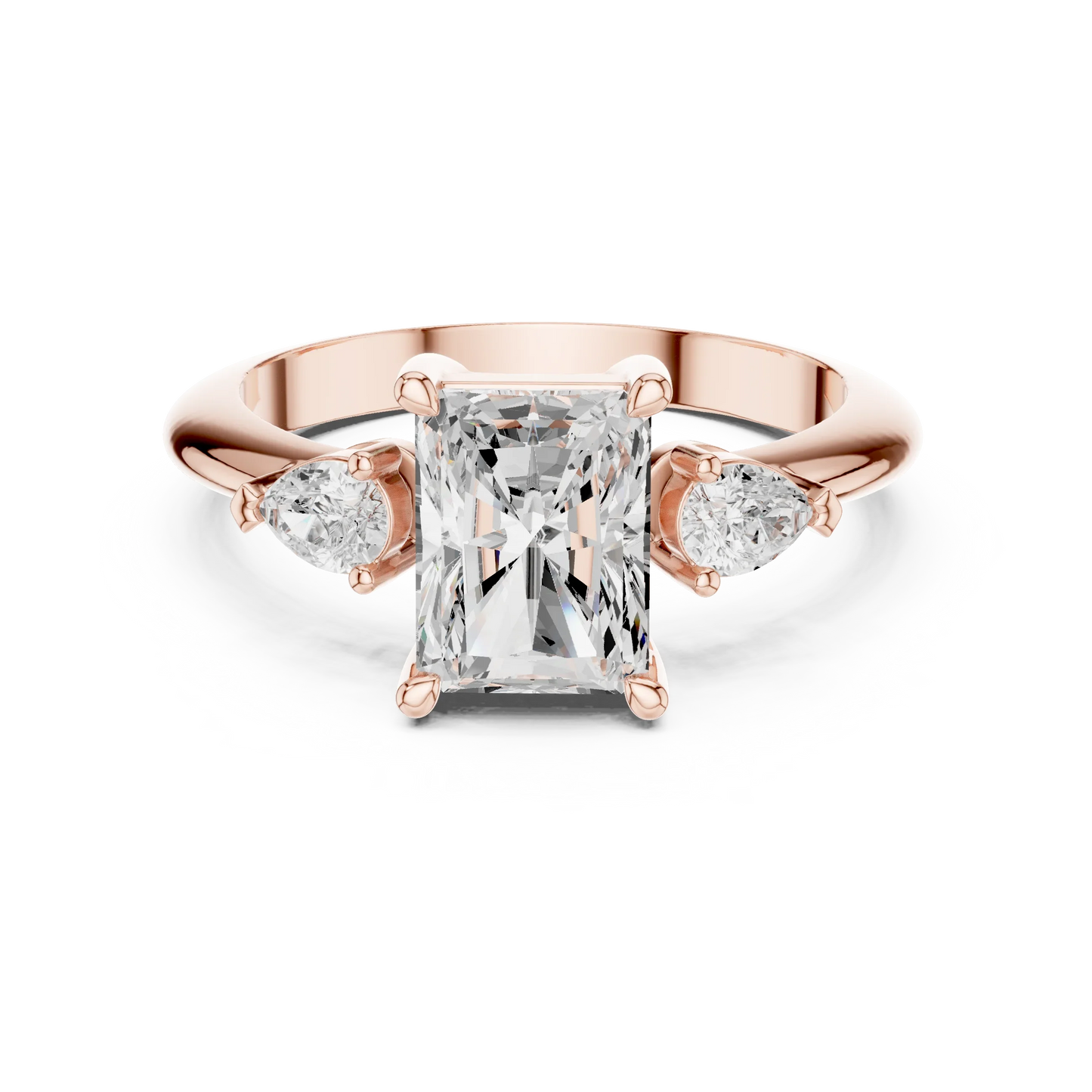 Titan Classic Radiant Diamond Three-Stone Ring