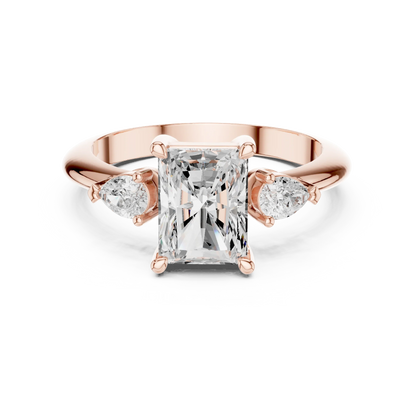 Titan Classic Radiant Diamond Three-Stone Ring