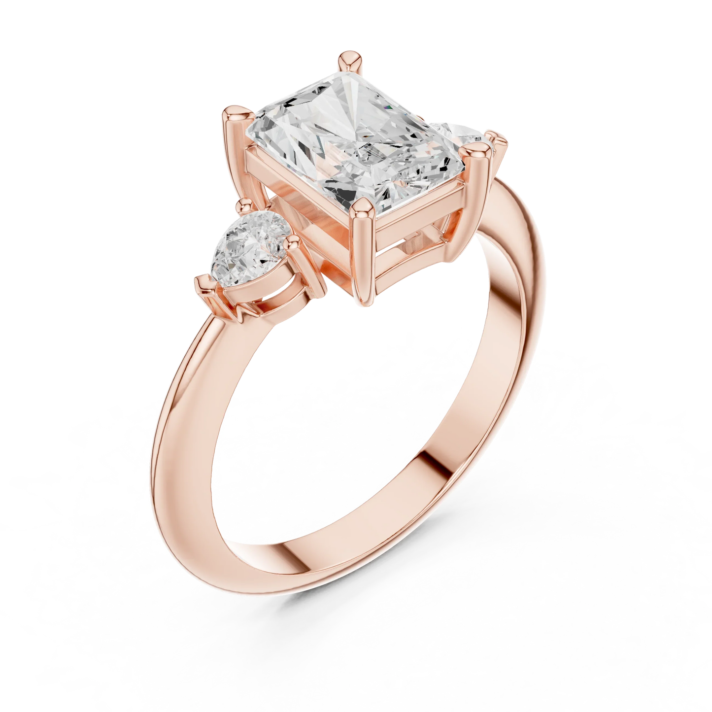 Titan Classic Radiant Diamond Three-Stone Ring