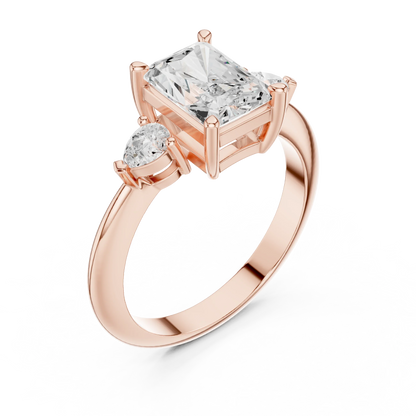 Titan Classic Radiant Diamond Three-Stone Ring